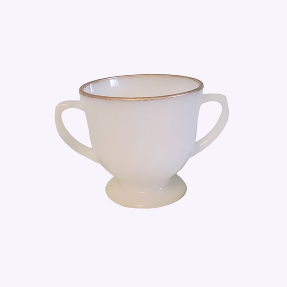 Vintage white Fire king sugar and creamer - Picture 2 of 4